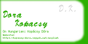 dora kopacsy business card